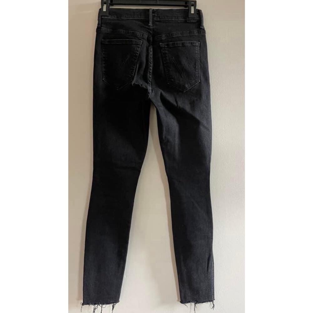 NWT MOTHER The Stunner Zip Fly Ankle Fray Stretch Denim Baa Baa Black‎ Sheep 26 - Picture 3 of 6